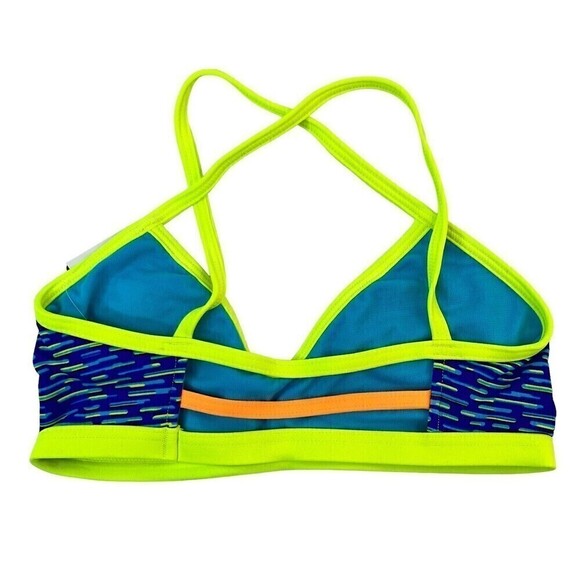 NWT TYR Durafast One Vitality Trinity Bikini Top Gym Workout Blue/Lime XS 0-2 - Picture 4 of 9